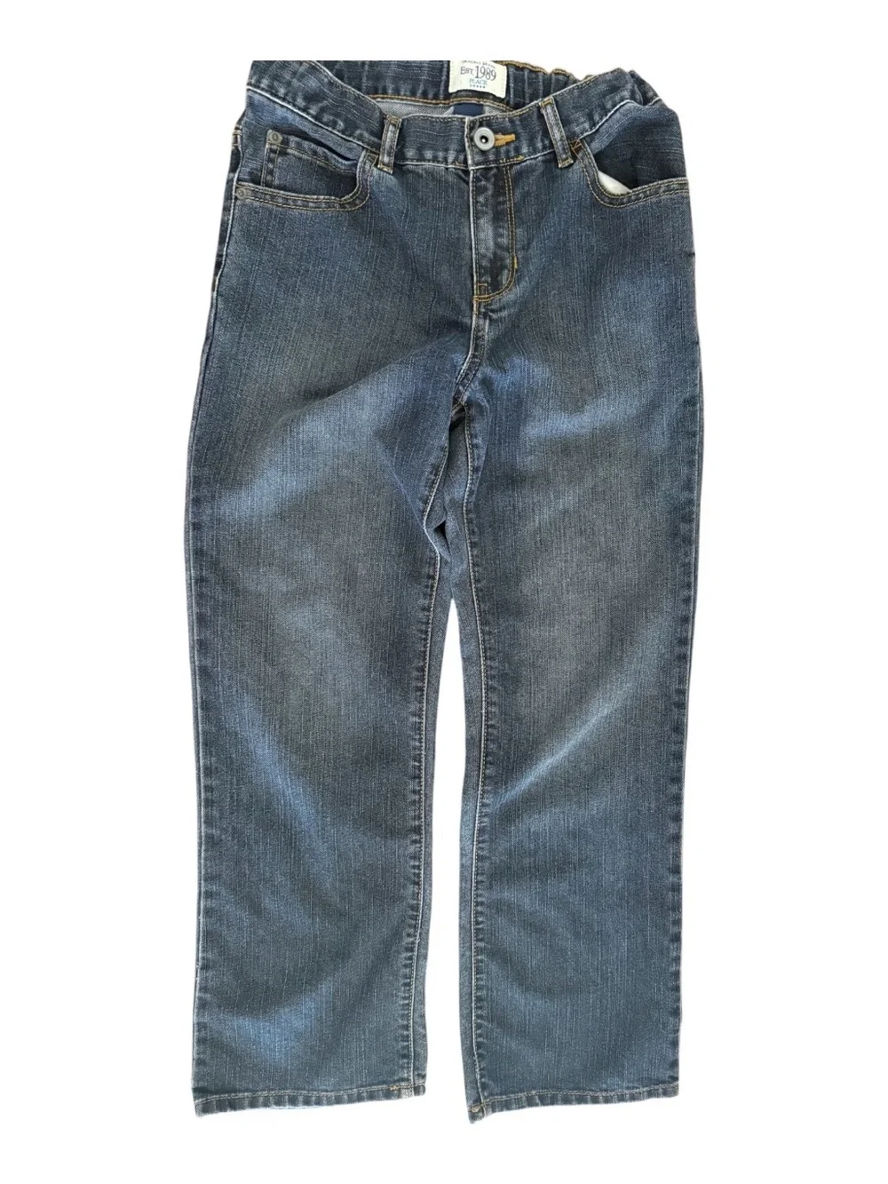 The Children’s Place Boys Jeans Size 10 Bootcut Adjustable Elastic Waist Denim